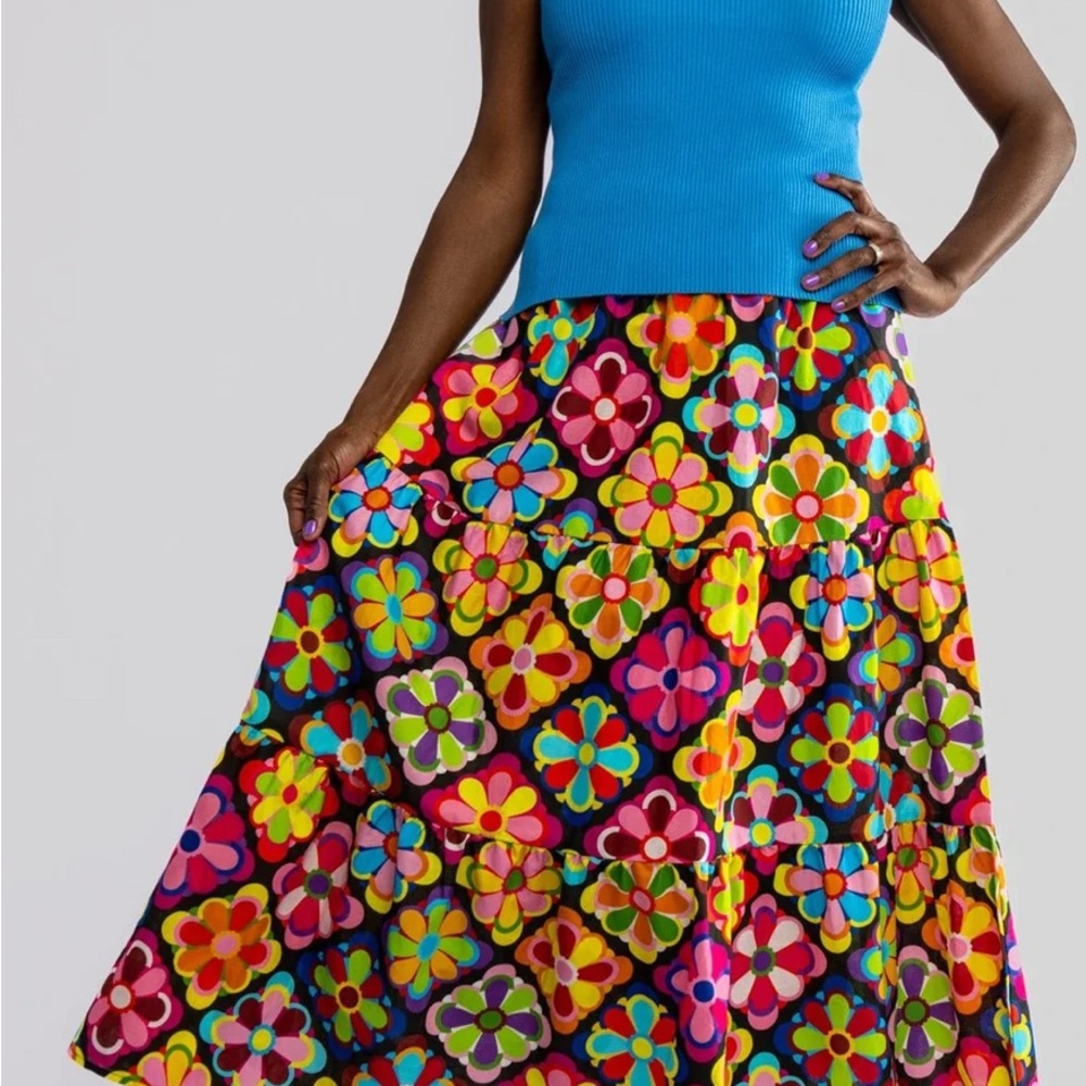 Lesley Evers Claudia Skirt Jubilee Multicolor Sz S - Picture 2 of 7